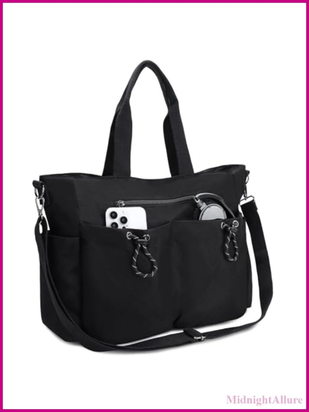 Water Resistant Multi Pocket Tote Bag 3-Way Crossbody Hobo Work Travel Gym